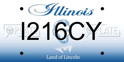 I216CY Illinois License Plate