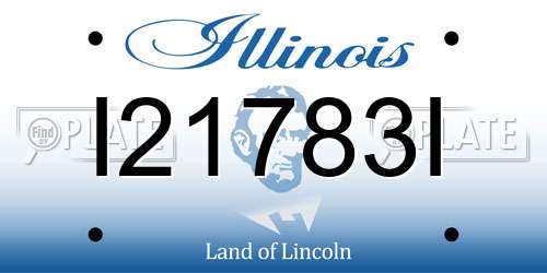 I21783I Illinois License Plate