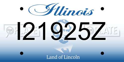 I21925Z Illinois License Plate