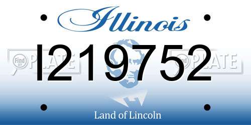 I219752 Illinois License Plate
