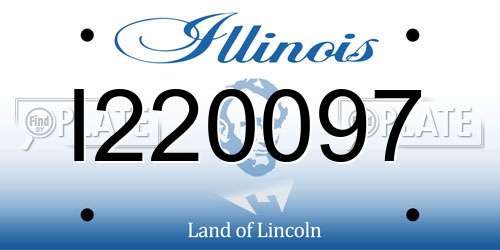 I220097 Illinois License Plate