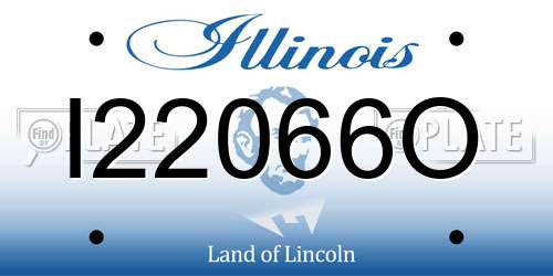 I22066O Illinois License Plate