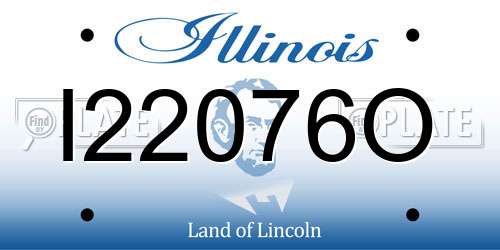 I22076O Illinois License Plate