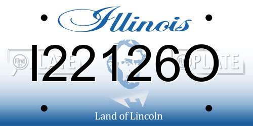 I22126O Illinois License Plate