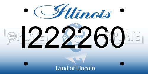 I222260 Illinois License Plate
