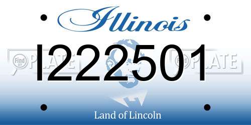 I222501 Illinois License Plate