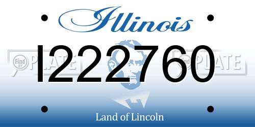 I222760 Illinois License Plate
