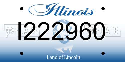 I222960 Illinois License Plate