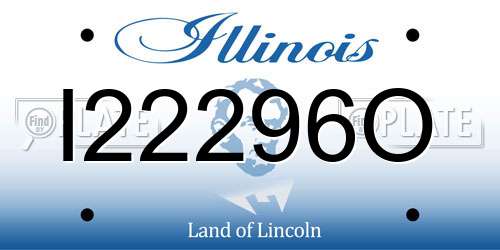 I22296O Illinois License Plate