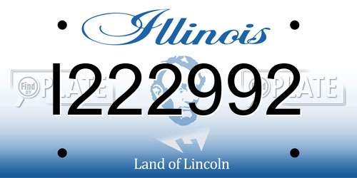 I222992 Illinois License Plate