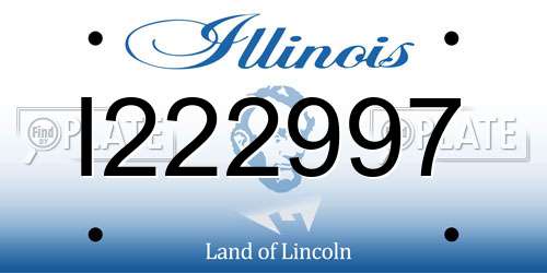 I222997 Illinois License Plate