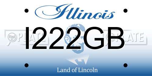 I222GB Illinois License Plate