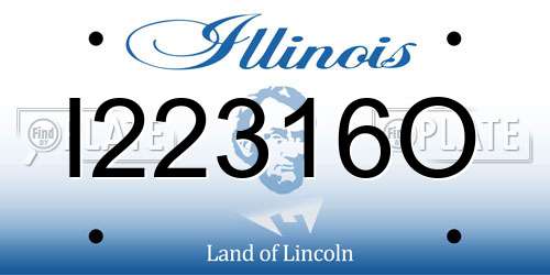 I22316O Illinois License Plate