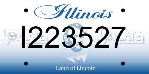 I223527 Illinois License Plate