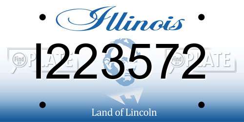 I223572 Illinois License Plate