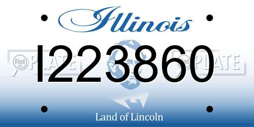 I223860 Illinois License Plate