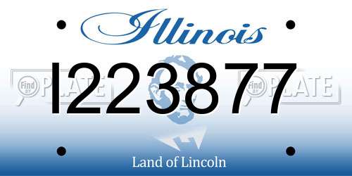 I223877 Illinois License Plate