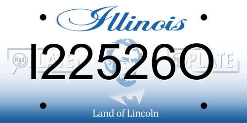 I22526O Illinois License Plate