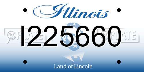 I225660 Illinois License Plate