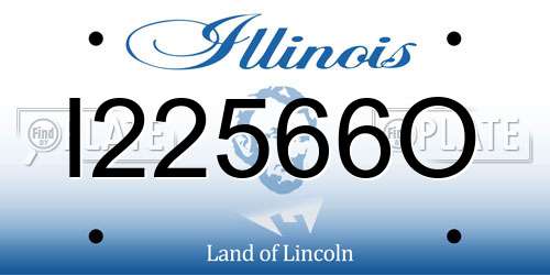 I22566O Illinois License Plate