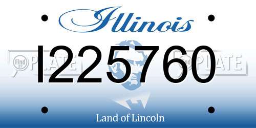 I225760 Illinois License Plate