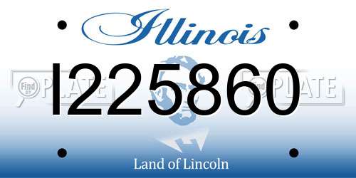 I225860 Illinois License Plate