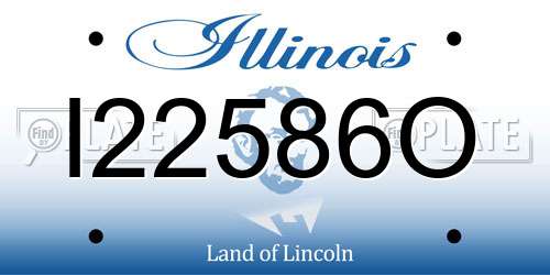 I22586O Illinois License Plate