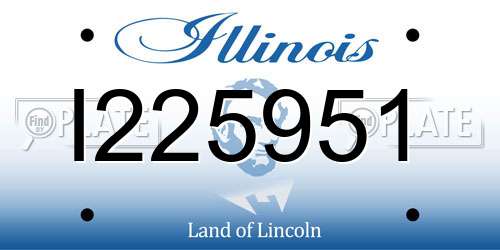 I225951 Illinois License Plate