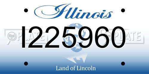 I225960 Illinois License Plate