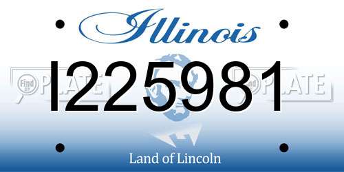 I225981 Illinois License Plate