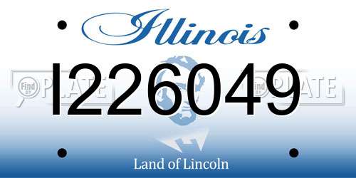 I226049 Illinois License Plate