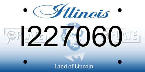 I227060 Illinois License Plate