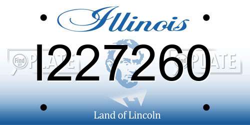 I227260 Illinois License Plate