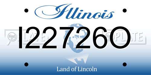 I22726O Illinois License Plate