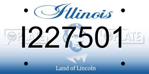 I227501 Illinois License Plate