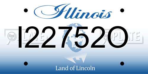 I22752O Illinois License Plate