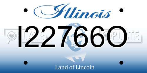 I22766O Illinois License Plate