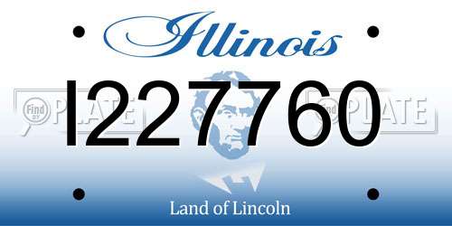 I227760 Illinois License Plate