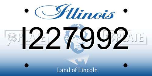 I227992 Illinois License Plate