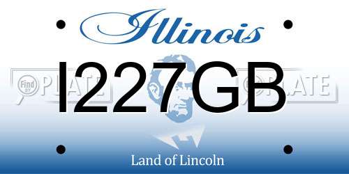 I227GB Illinois License Plate