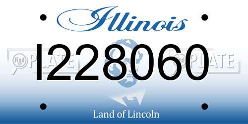 I228060 Illinois License Plate