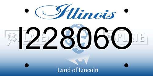 I22806O Illinois License Plate