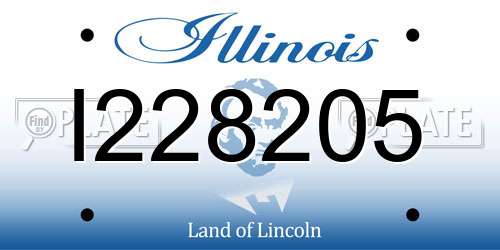 I228205 Illinois License Plate