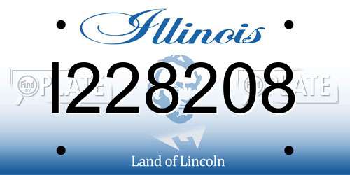 I228208 Illinois License Plate