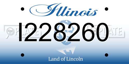 I228260 Illinois License Plate