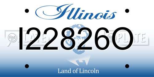 I22826O Illinois License Plate