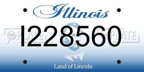 I228560 Illinois License Plate