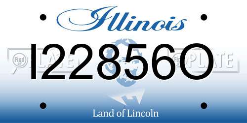 I22856O Illinois License Plate