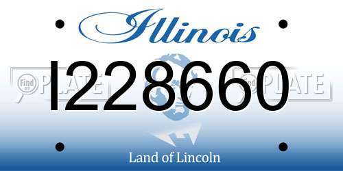 I228660 Illinois License Plate