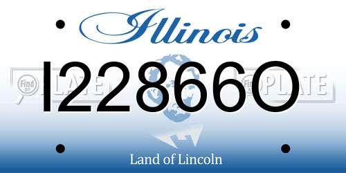I22866O Illinois License Plate
